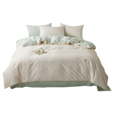 红豆全棉床上四件套2026新款纯棉简约被套床笠单人床单三件套床品