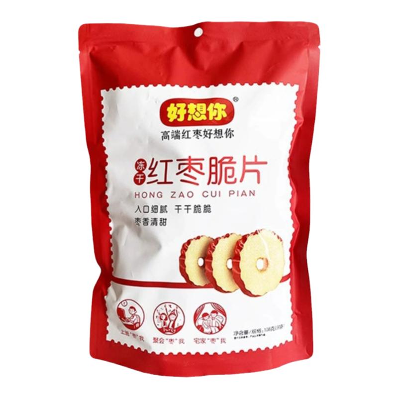 好想你红小脆冻干红枣脆片108g特产红枣干泡水干吃休闲零食脆枣片