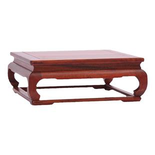 缅甸花梨长方奇石炕几佛像花瓶花盆茶壶盆景大号简约底座木质托架