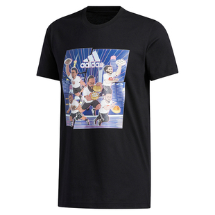 光雨体育--阿迪达斯卡通NBA球星SH 男子 篮球运动短袖T恤 GE1058