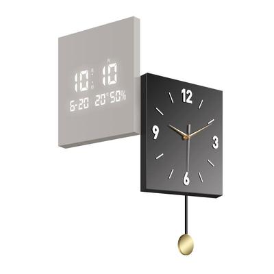 简约现代客厅拐角双面钟电子时钟