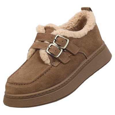 福禄桐复古网红厚底雪地靴