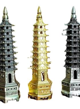 九层文昌塔铜合金男孩女孩书摆件