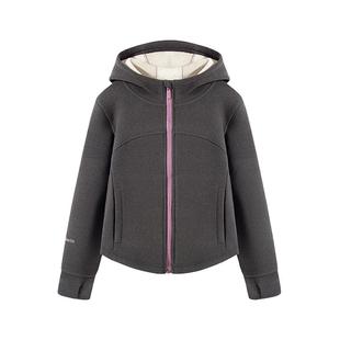 半度闲女童运动加绒外套秋冬装洋气新款儿童冬季加厚连帽外套潮