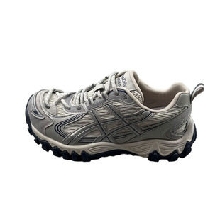 米新款~真皮网面防滑户外登山鞋女2026年春款轻便增高休闲老爹鞋