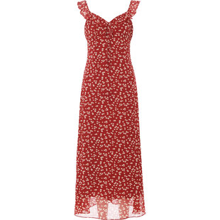 从那以后碎花吊带裙海边度假穿搭连衣裙红色裙子法式长裙红裙女夏