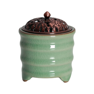 龙泉青瓷电子香薰炉定时调温沉香檀香精油醋电熏炉香炉木块粉碎料