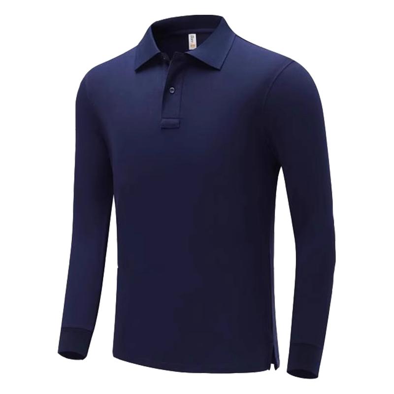 纯棉长袖polo衫工作服定制秋冬4s店销售企业高管文化衫员工装定做