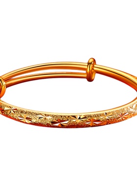 越南沙金满天星推拉实心手镯