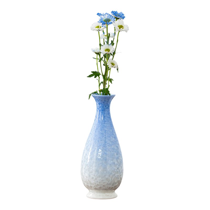 现代陶瓷花瓶结晶釉简约高档桌面插花水培办公室客厅家居软装摆件