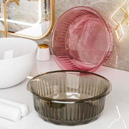 加厚塑料洗脸盆家用大号透明洗衣服盆子学生宿舍洗脚盆婴儿小面盆