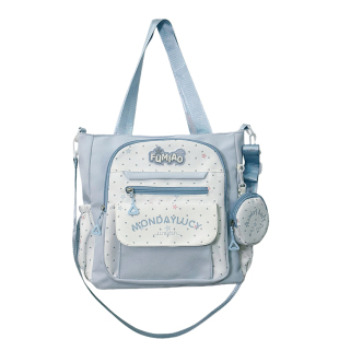 可爱小清新星星斜挎包高颜值大容量手提托特包学生通勤上课补习袋