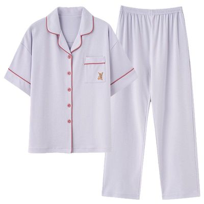 浪莎官方正品纯棉短袖情侣睡衣