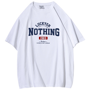 350G重磅美式高街纯棉短袖T恤男款夏衣服潮牌ins宽松休闲半袖体恤