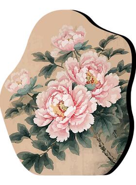 中古牡丹花卉数字油画桌面摆件
