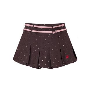 宋芳园同款波点趣它喵 ablueberry 双腰带波点短裙复古甜美花苞裙