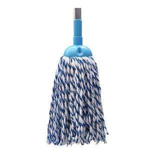 家用棉纱拖把棉线可换头墩布拖把拧水拖布老式布拖把条形地拖蓝色