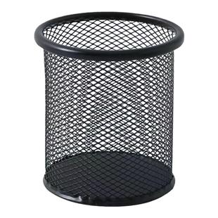 办公礼品金属多功能笔筒黑色铁网方形圆形笔座文具桌面收纳插笔桶