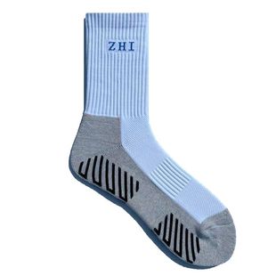 白色男中筒袜子加厚毛巾底胶粒耐磨专业比赛训练防滑胶底足球袜潮