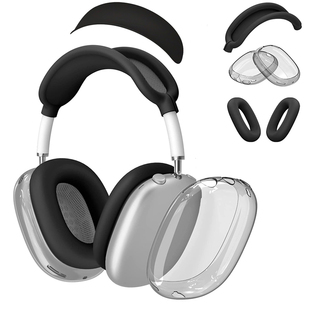 适用苹果新款airpods max保护套透明软壳蓝牙耳机头戴式外壳airpodsmax2耳罩硅胶横头梁apm保护壳装饰四件套