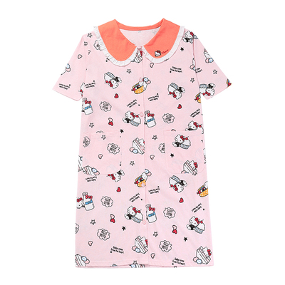 tutuanna春夏全棉睡衣家居服女 HELLOKITTY短袖长款睡裙家居服女