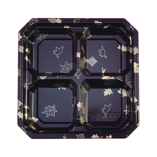 四分格正方形寿司盒快餐盒外卖打包盒马蹄糕卤味餐盒一次性蛋挞盒