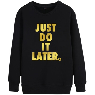 just拖延症学生柔软保暖圆领卫衣