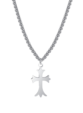 十字架吊坠项链男款潮流钛钢男士锁骨链潮牌百搭男生配饰高级感男