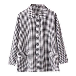 奶奶棉布衬衣中老年棉衬衫女装春秋老年人长袖60-70-80开衫上衣