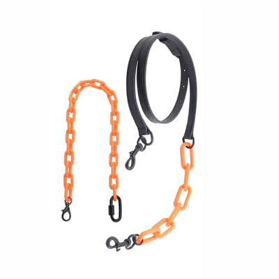 斜挎皮拼链，真的比帆布更百搭