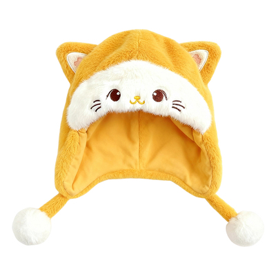 婴儿帽子秋冬季宝宝护耳毛绒帽婴幼儿毛线帽冬帽加厚保暖冬季粉色