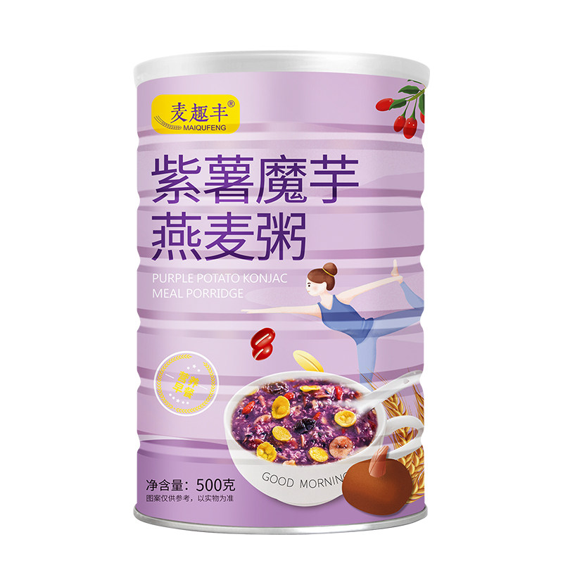 麦趣丰紫薯魔芋代餐粥免煮速食营养早餐代餐五谷杂粮粉魔芋粉500g