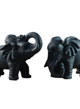 石雕天然汉白玉大象摆件工艺品