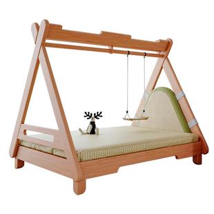 喜力美儿童帐篷床男孩卧室实木1米5蒙氏木屋床女孩树屋男童单人床