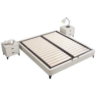 全实木榻榻米无床头床钢木静音排骨架床架小户型齐边床可定制尺寸