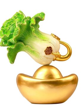 招财进宝玉白菜摆件大号百财归来如意小号家用旺宅客厅生意人发财