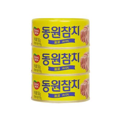 韩国进口东远金枪鱼罐头寿司三明治拌饭即食海鲜油浸水浸吞拿鱼肉