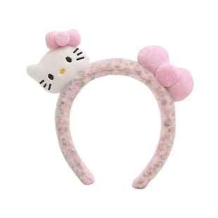 豹纹毛绒kt猫发箍女2026新款秋冬洗脸压发发卡高颅顶头箍头饰发饰