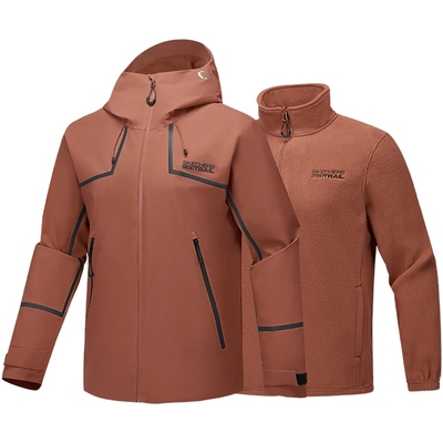 Skechers斯凯奇2025年三合一男款冲锋衣 防水透气户外服装