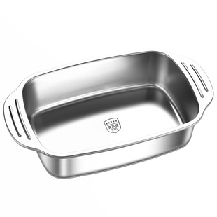 316不锈钢烤鱼盘长方形家用深盘电磁炉托盘烤盘烤鱼盆子商用