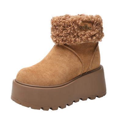 厚底小个子冬季加绒保暖雪地靴