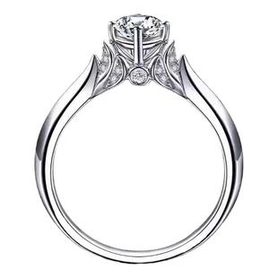 新款纯银四爪仿真钻戒女 1克拉天鹅钻石戒指女装饰 饰品简约 学生