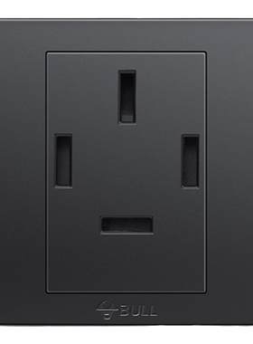 公牛开关空调三相四线电源插座面板大380v四孔25a3相4线四插黑色