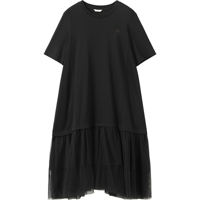 播商场同款网纱拼接短袖连衣裙女秋新品气质长裙BDS3LD4803