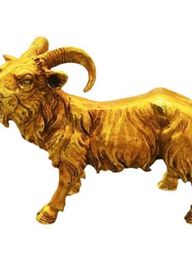 古玩铜器收藏镀金羚羊实心铜羊生肖羊吉祥羊茶宠压纸车饰创意摆件
