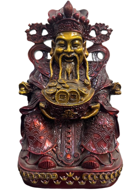文财神财神爷龙椅黄铜神像
