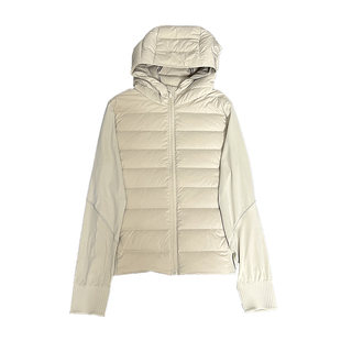 福利回馈秒~lu同款！90%白鸭绒 轻薄轻盈保暖拼接连帽羽绒服夹克