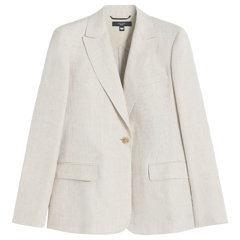 【春夏新降】Weekend MaxMara 26女装亚麻单排扣西装5041076206