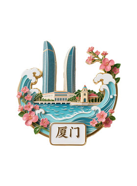简欣厦门城市旅游冰箱贴纪念品