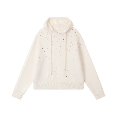 熙薇【星尘烁烁】2026新款设计师亮钻抽绳帽衫H7184